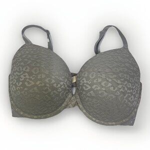PINK VICTORIA’S SECRET Grey Lace Leopard Print Wear Everywhere Push-Up Bra 34DD